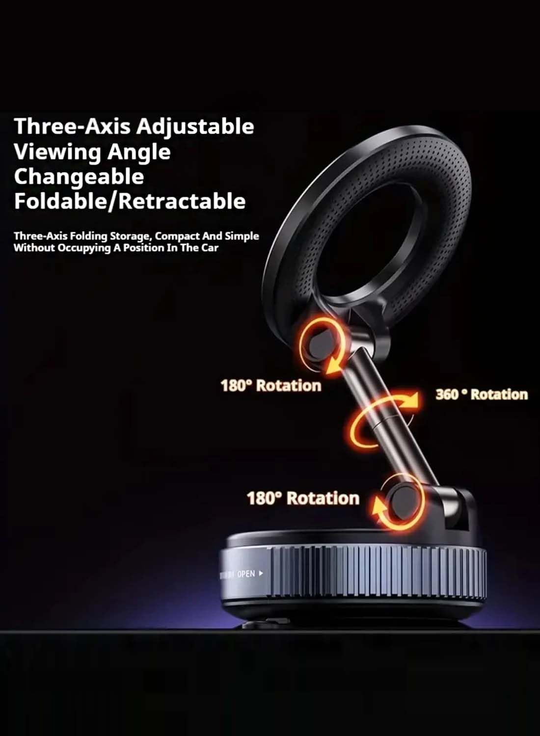 Vacuum Sací Magnetický Držák na Telefon, Držák do Auta se Sacím Přísavkou 360° Otáčení
