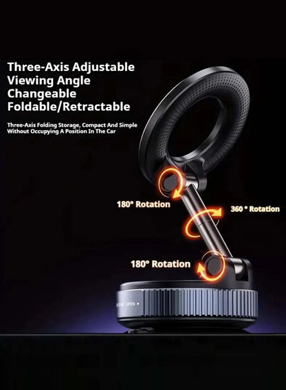 Vacuum Sací Magnetický Držák na Telefon, Držák do Auta se Sacím Přísavkou 360° Otáčení