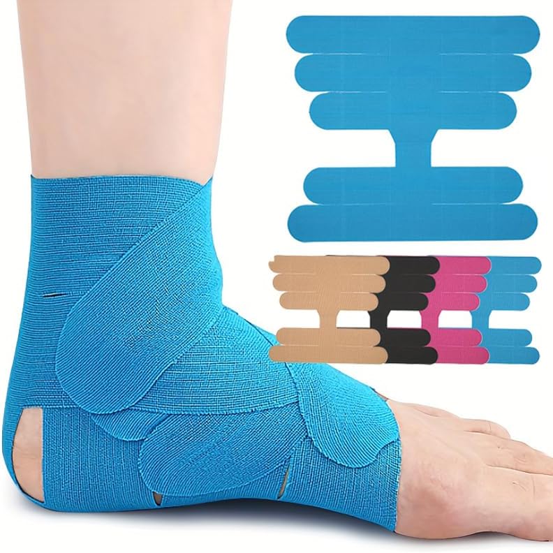 Elastická kineziologická páska na kotník, originální bavlněná prémiová sportovní páska na kotník