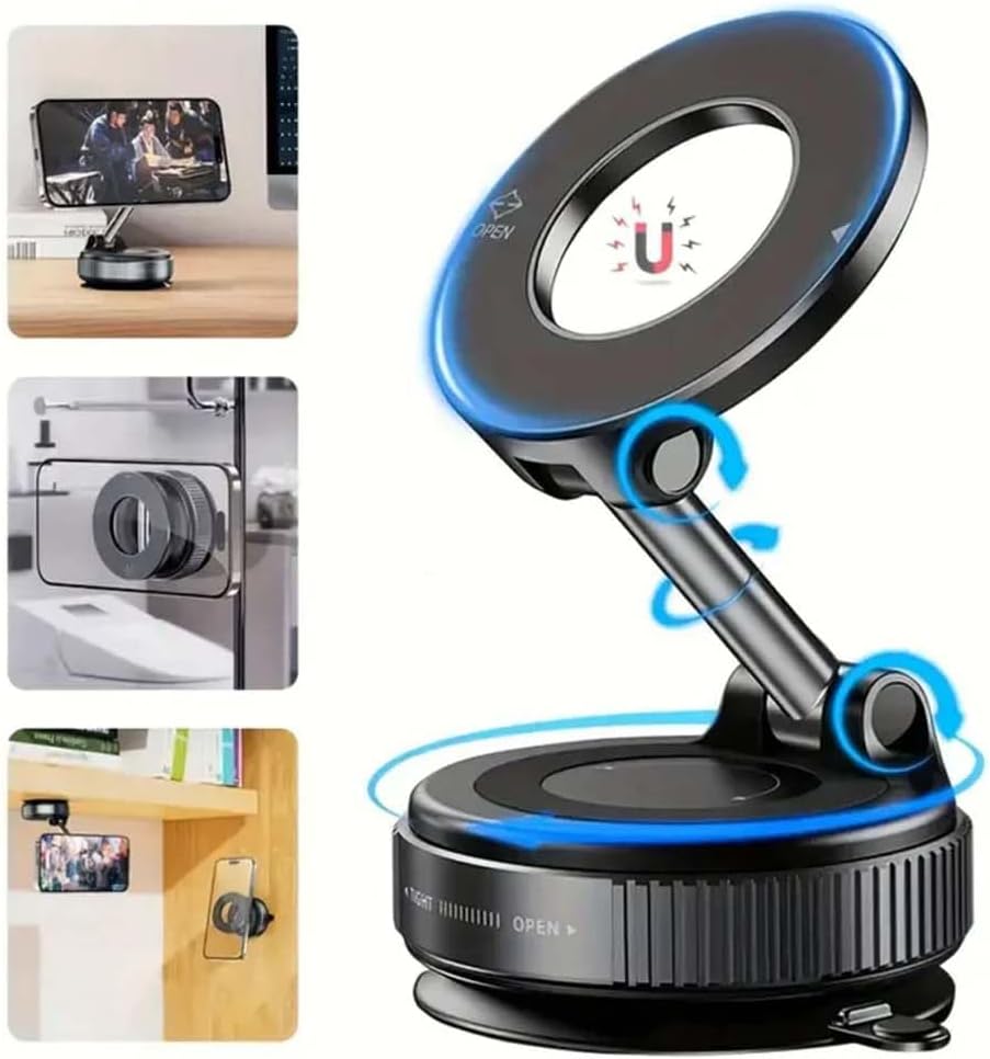 Vacuum Sací Magnetický Držák na Telefon, Držák do Auta se Sacím Přísavkou 360° Otáčení