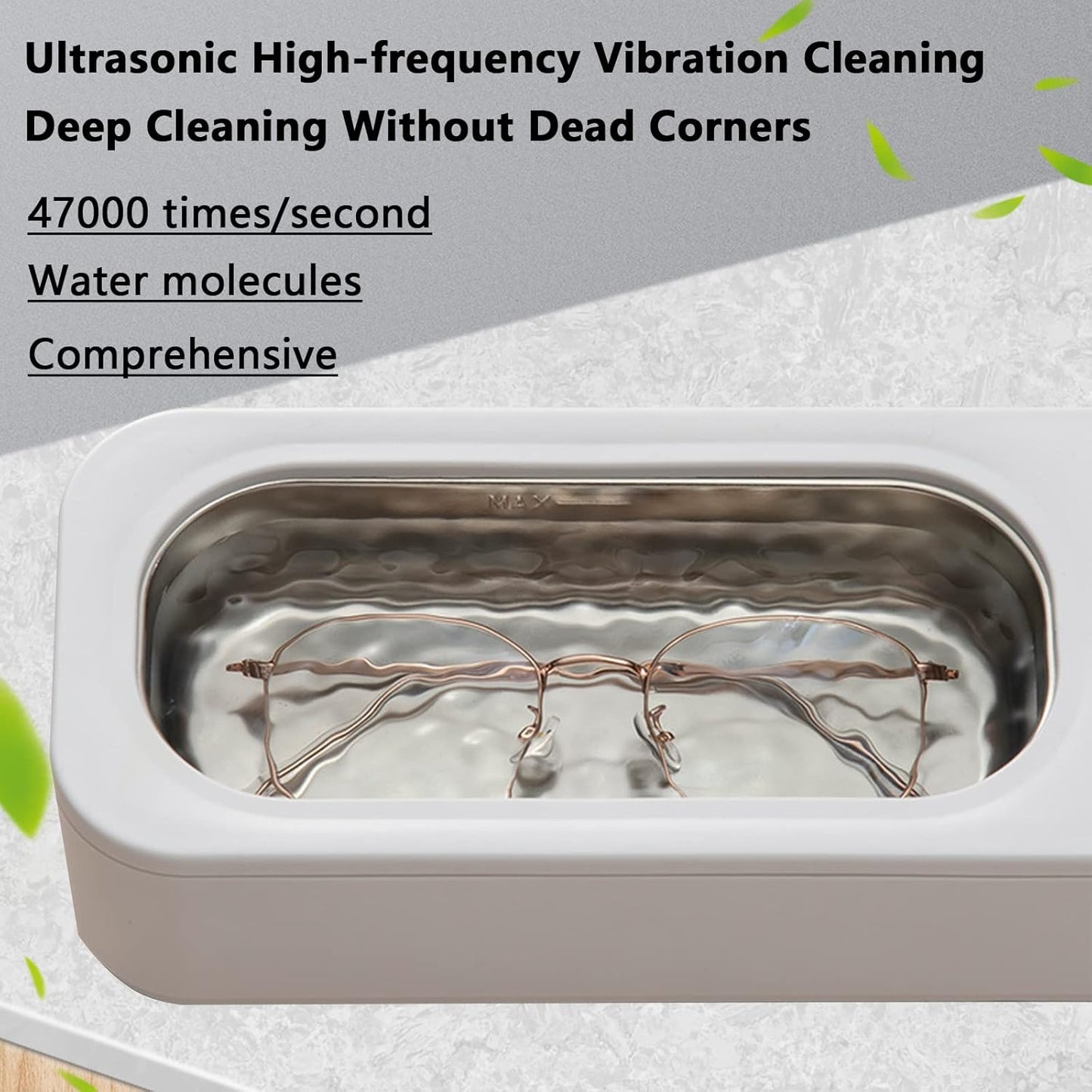 Ultrazvukové čisticí zařízení pro domácí použití na brýle, šperky, hodinky a další.