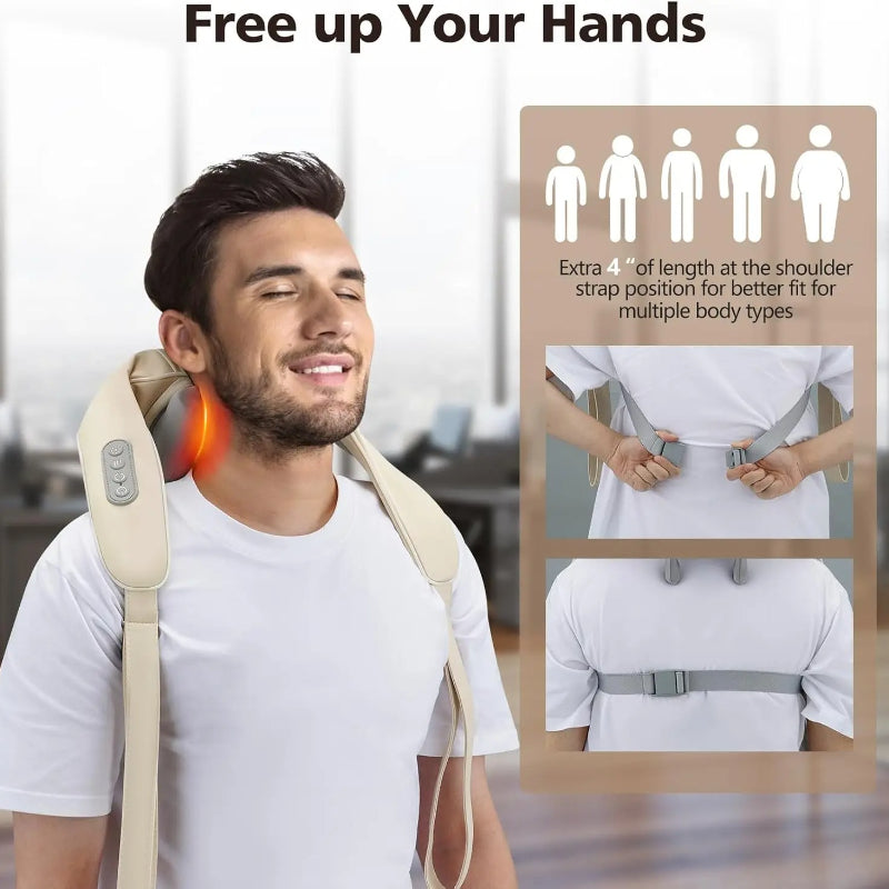 Masážní přístroj Shiatsu na krk a ramena s vyhříváním
