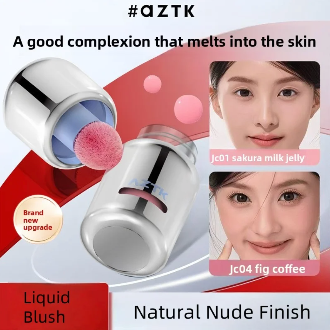 AZTK tekutý tvářenka, rozjasňovač a konturovací tyčinka krémová matná přirozený nádech modelující a zpevňující obličej dlouhotrvající