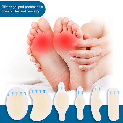 Různé voděodolné hydrokolloidní náplasti na puchýře na nohy