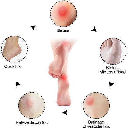 Různé voděodolné hydrokolloidní náplasti na puchýře na nohy