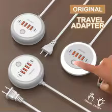 50W rychlá nabíječka s více USB porty a dotykovým LED světlem