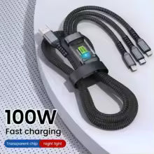 100W rychlý nabíjecí kabel Multi Charger více USB univerzální 3 v 1